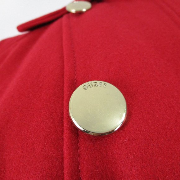 GUESS Los Angeles Plus Size Red Belted Wool Pea Coat Top Coat Size XXL - Picture 5 of 15